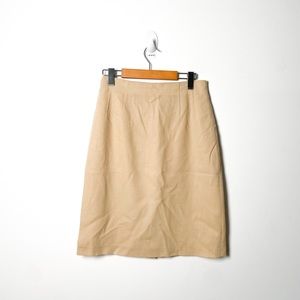 Vintage Wool Tan A Line High Waist Mini Skirt
